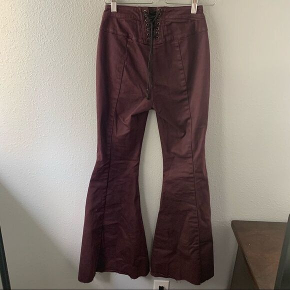 Purple Free People Super Flare Jeans - Picture 8 of 9